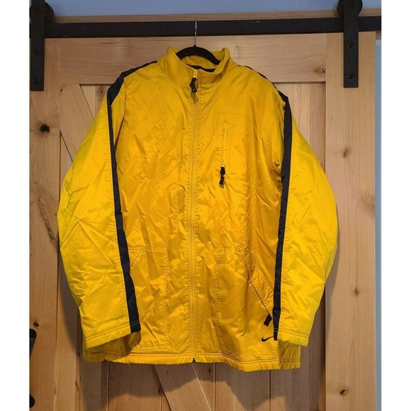 Nike Other - Vintage Nike Yellow Black Fleece Lined Jacket Coat Nylon Polyester XXL